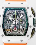 KV Factory Replica Richard Mille RM11 White Ceramic Orange Rubber Strap