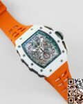 KV Factory Replica Richard Mille RM11 White Ceramic Orange Rubber Strap