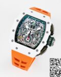 KV Factory Replica Richard Mille RM11 White Ceramic Orange Rubber Strap