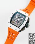 KV Factory Replica Richard Mille RM11 White Ceramic Orange Rubber Strap