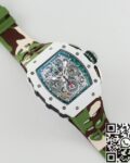 KV Factory Fake Richard Mille RM11 White Ceramic Camouflage Rubber Strap