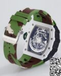 KV Factory Fake Richard Mille RM11 White Ceramic Camouflage Rubber Strap