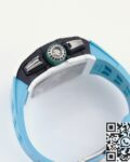 KV Factory Fake Richard Mille RM11 White Ceramic Blue Rubber Strap