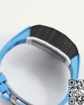 KV Factory Fake Richard Mille RM11 White Ceramic Blue Rubber Strap