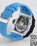 KV Factory Fake Richard Mille RM11 White Ceramic Blue Rubber Strap