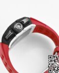 KV Factory Fake Richard Mille RM11 White Ceramic Red Rubber Strap Watch