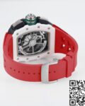 KV Factory Fake Richard Mille RM11 White Ceramic Red Rubber Strap Watch