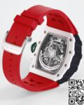 KV Factory Fake Richard Mille RM11 White Ceramic Red Rubber Strap Watch