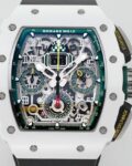 KV Factory Replica Richard Mille RM11 White Ceramic Black Rubber Strap