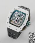 KV Factory Replica Richard Mille RM11 White Ceramic Black Rubber Strap