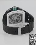 KV Factory Replica Richard Mille RM11 White Ceramic Black Rubber Strap