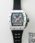 KV Factory Replica Richard Mille RM11 White Ceramic Black Rubber Strap