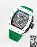 KV Factory Replica Richard Mille RM11 White Ceramic Green Rubber Strap