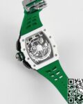 KV Factory Replica Richard Mille RM11 White Ceramic Green Rubber Strap