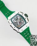 KV Factory Replica Richard Mille RM11 White Ceramic Green Rubber Strap