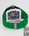 KV Factory Replica Richard Mille RM11 White Ceramic Green Rubber Strap