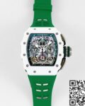 KV Factory Replica Richard Mille RM11 White Ceramic Green Rubber Strap