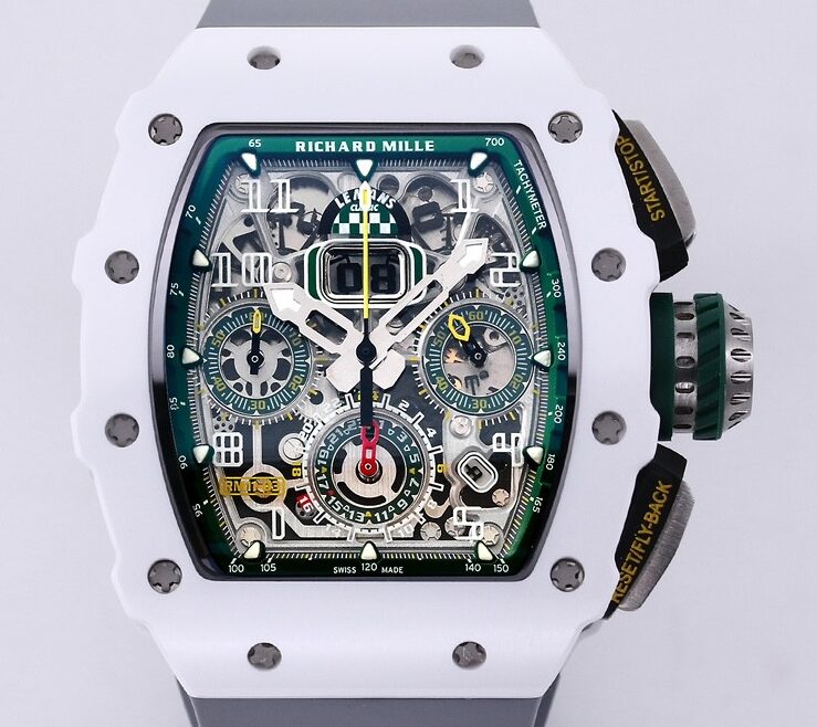 KV Factory Fake Richard Mille RM11 White Ceramic Rubber Strap