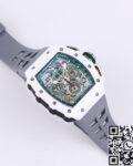 KV Factory Fake Richard Mille RM11 White Ceramic Rubber Strap