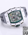 KV Factory Fake Richard Mille RM11 White Ceramic Rubber Strap