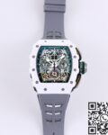 KV Factory Fake Richard Mille RM11 White Ceramic Rubber Strap