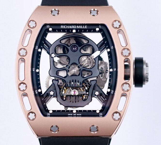 JB Factory Fake Richard Mille RM052 Rose Gold Case Watches