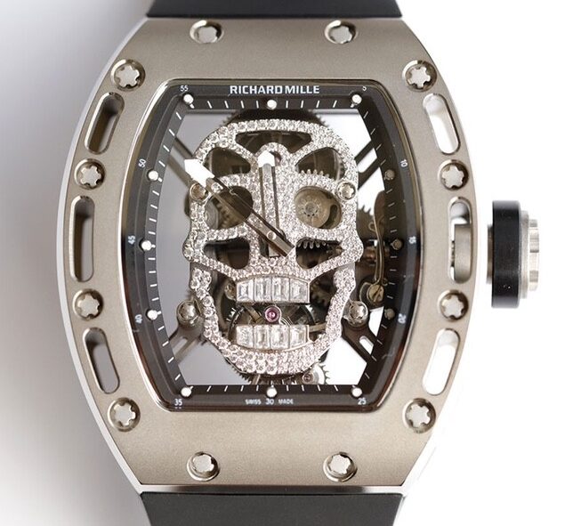 EUR Factory Replica Richard Mille RM052 Diamond Skull Watch