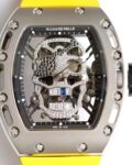 EUR Factory Replica Richard Mille RM052 Diamond Skull Yellow Rubber Strap