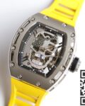 EUR Factory Replica Richard Mille RM052 Diamond Skull Yellow Rubber Strap