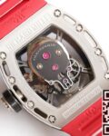 EUR Factory Replica Richard Mille RM052 Diamond Skull Red Rubber Strap Watch