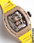 EUR Factory Fake Richard Mille RM052 Rose Gold Case Yellow Rubber Strap