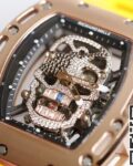 EUR Factory Fake Richard Mille RM052 Rose Gold Case Yellow Rubber Strap