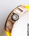 EUR Factory Fake Richard Mille RM052 Rose Gold Case Yellow Rubber Strap