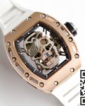 EUR Factory Replica Richard Mille RM052 Rose Gold Case White Rubber Strap