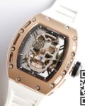 EUR Factory Replica Richard Mille RM052 Rose Gold Case White Rubber Strap