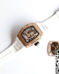 EUR Factory Replica Richard Mille RM052 Rose Gold Case White Rubber Strap