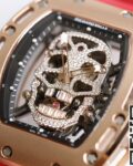 EUR Factory Replica Richard Mille RM052 Rose Gold Case Red Rubber Strap