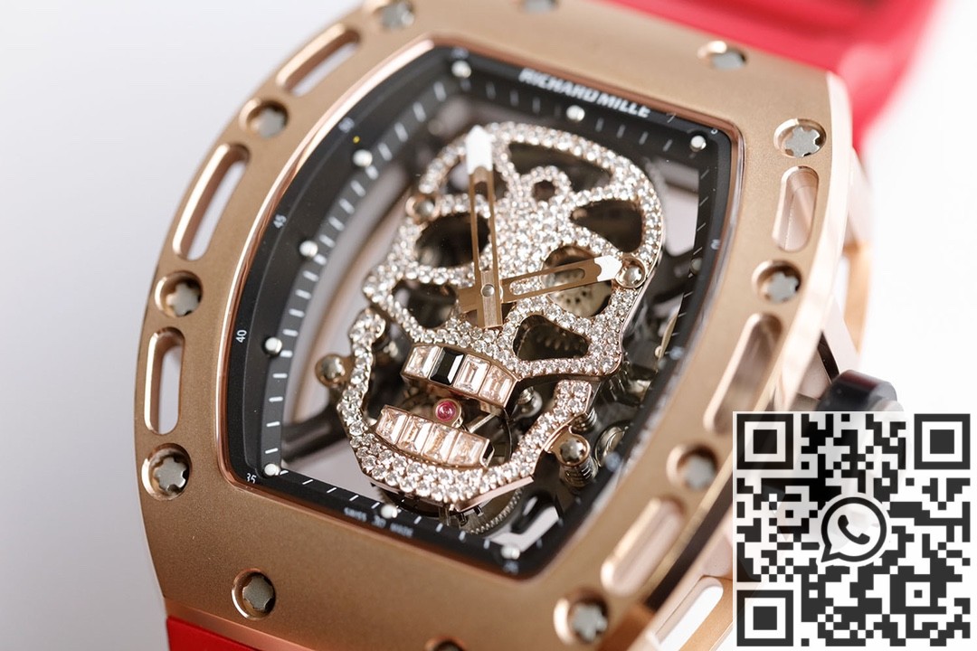 EUR Factory Replica Richard Mille RM052 Rose Gold Case Red Rubber Strap