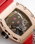 EUR Factory Replica Richard Mille RM052 Rose Gold Case Red Rubber Strap