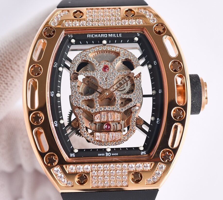 CH Fake Richard Mille RM52 Rose Gold Diamond Watch