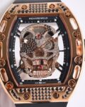 CH Fake Richard Mille RM52 Rose Gold Black Diamond Case