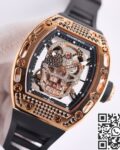 CH Fake Richard Mille RM52 Rose Gold Black Diamond Case