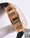 CH Fake Richard Mille RM52 Rose Gold Black Diamond Case