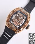 CH Fake Richard Mille RM52 Rose Gold Black Diamond Case