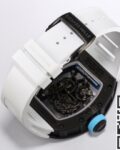 BBR Factory Fake Richard Mille RM055 Blue Dial White Rubber Strap Watch