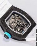 BBR Factory Fake Richard Mille RM055 Blue Dial White Rubber Strap Watch