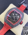 KU Factory Replica Richard Mille RM055 Red Rubber Strap