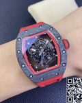 KU Factory Replica Richard Mille RM055 Red Rubber Strap