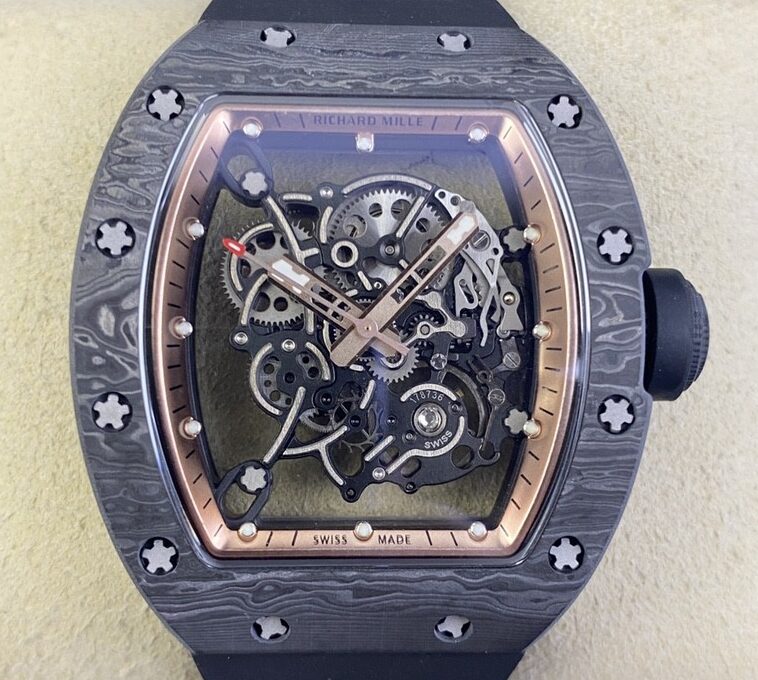 KU Factory Replica Richard Mille RM055 Rose Gold Dial