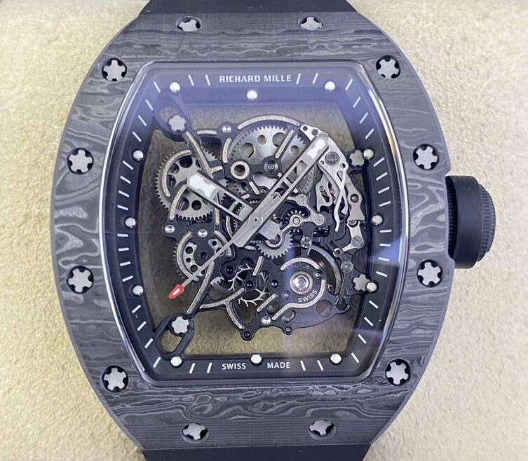 KU Factory Replica Richard Mille RM055 Black Carbon Fiber Case